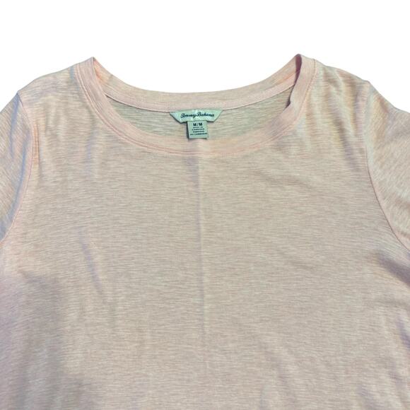 Tommy Bahama Women’s heathered pink tee w tulip hem Size M - Picture 3 of 6